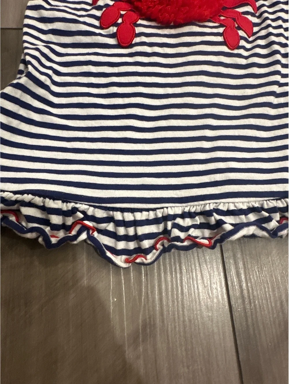 GOODLAD Nautical Crab Appliqué 100% Cotton Ruffle Tunic